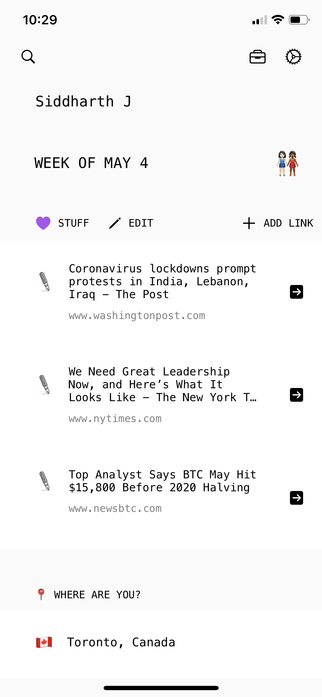 Screenshot of the TV & books pivot, set on grey background, with white sections for each link.